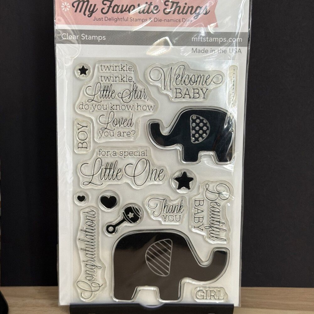 My Favorite Things - BEAUTIFUL BABY - 4x6 Stamp Set ELEPHANT LITTLE STAR GIRL